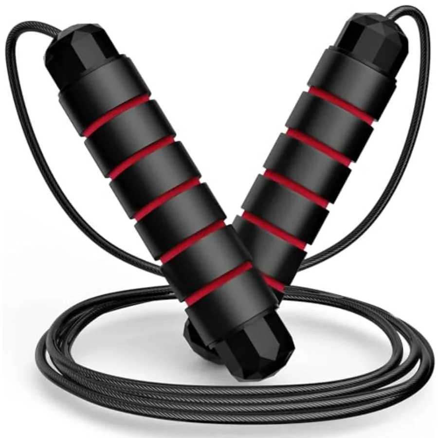 Jump Rope for Fitness Adjustable Speed Jump Rope with Ball Bearings Tangle-Free Skipping Rope for Women Men Durable Steel Cable M260319