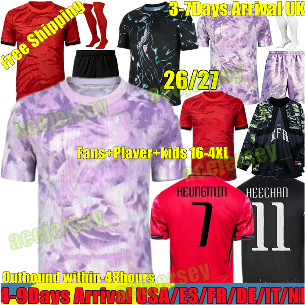 4XL 2026 2027 South Korea soccer jerseys MINJAE KANGIN HOME HEUNGMIN AWAY GUESUNG INBUM HEECHAN FOOTBALL SHIRTS National Team kids kits red 26 27 H M SON JUNHO player