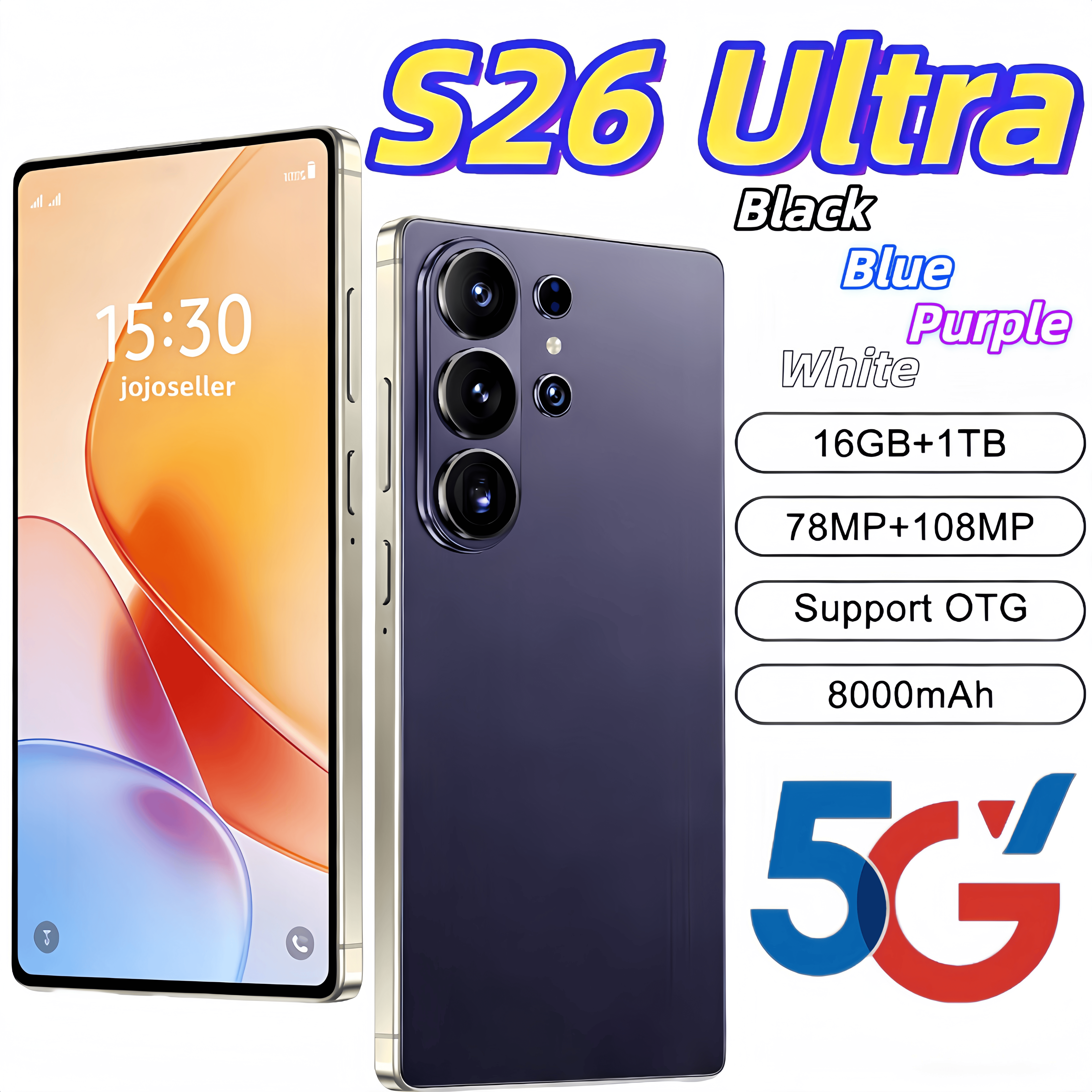S26 Ultra phone 5G Unlocked cell phone 6.9Inch S25 ultra 16GB+1TB Smartphone Octa Core Full touch screen Face ID phone Camera GPS HD Display Phones US Warehouse UPS
