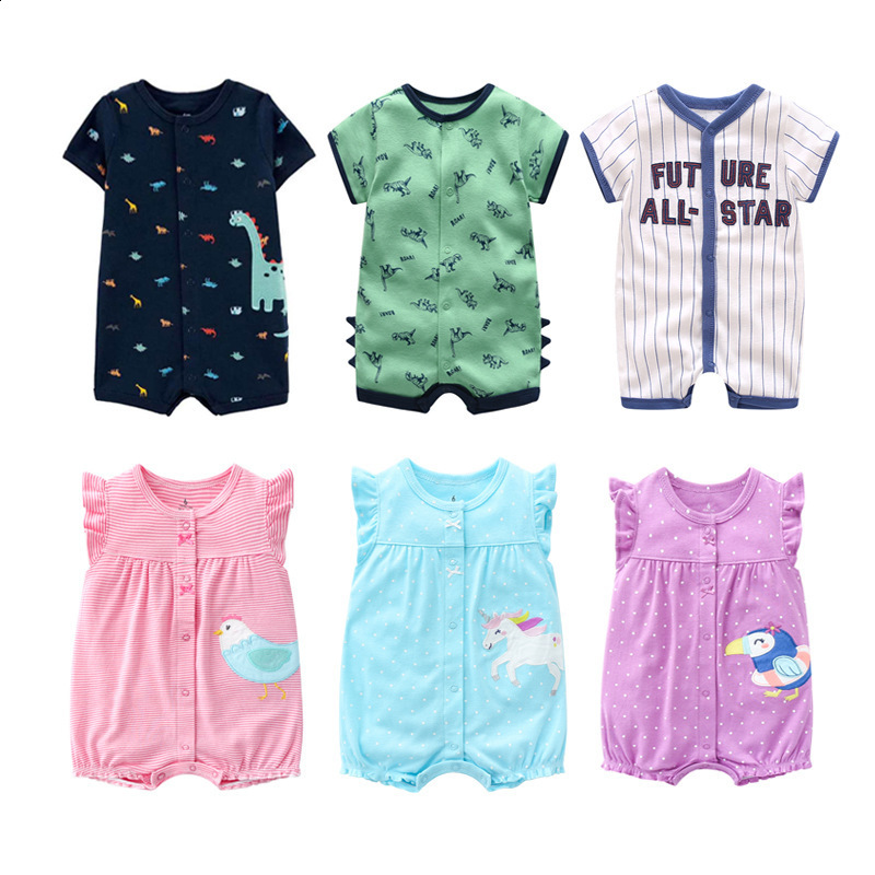 Baby clothes short-sleeved summer outfit pure cotton baby jumpsuit thin and super cute crawling suit newborn romper