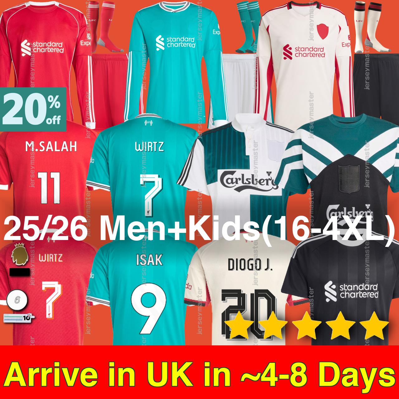 LFC Soccer Jersey ISAK WIRTZ liverpool jersey EkitikE DIOGO J. liverpool 26 27 frimpong Kerkez liverpool kit 25 26 Salah liverpooll jersey 25 26 men kids kits