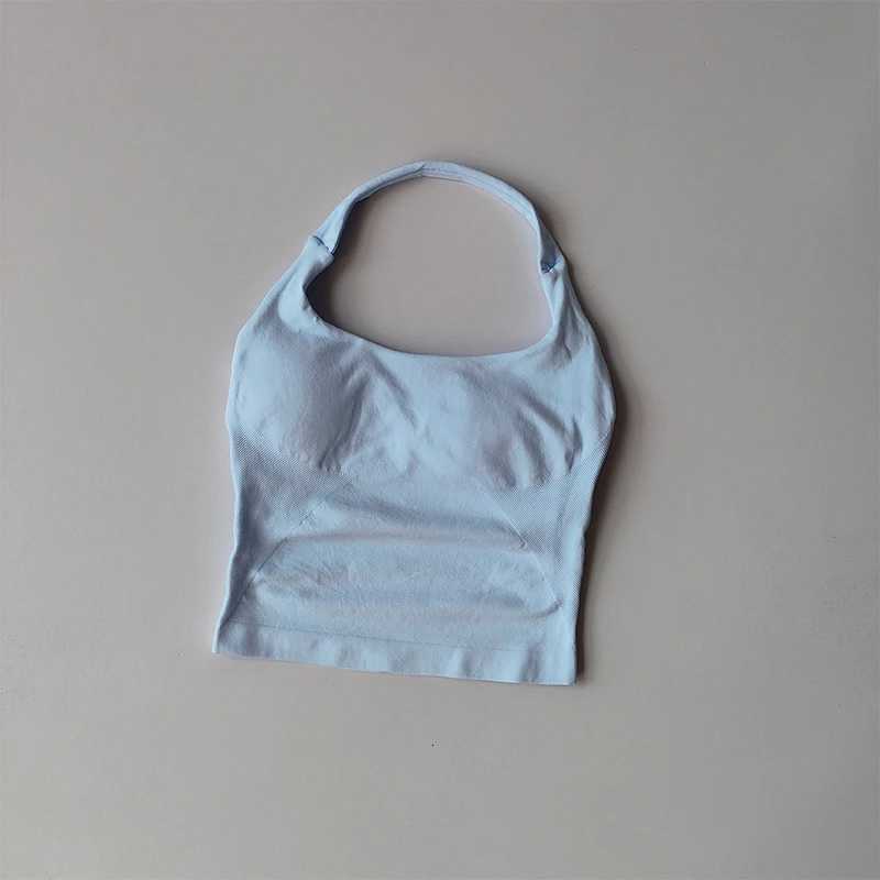 Neck Halter Shockproof Sport Longline Strappy Top Halterneck Vest Medium Support Yoga Gym Workout Seamless Fitness Sport Bra Z20260319