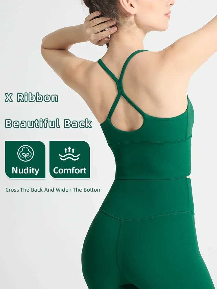 Solid Color Womens Sports Bra Sexy Cross Strap Beautiful Back Sports Top Outdoor Jogging Pilates Breathable Yoga Clothing Z20260319