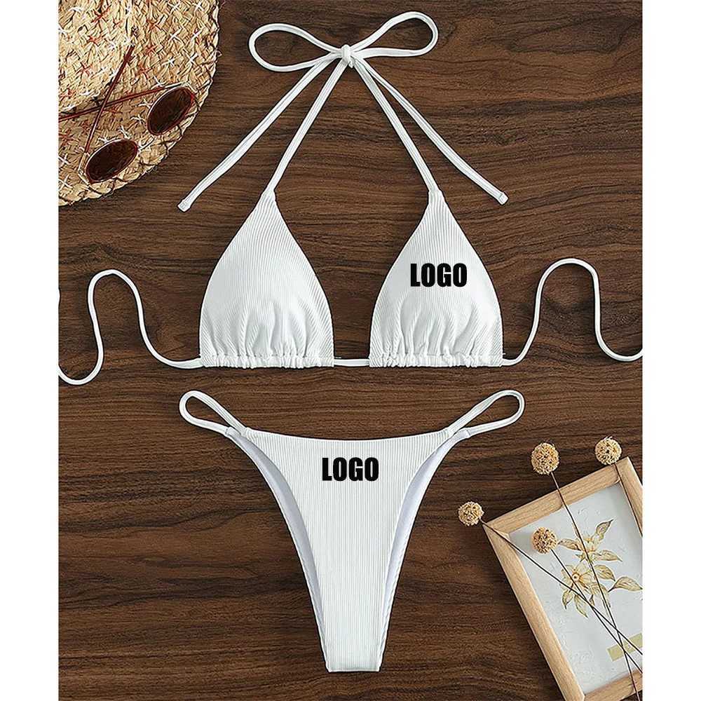 Customized womens new lace-up bikini swimsuit European and American sexy beach hot spring swimsuitT260318