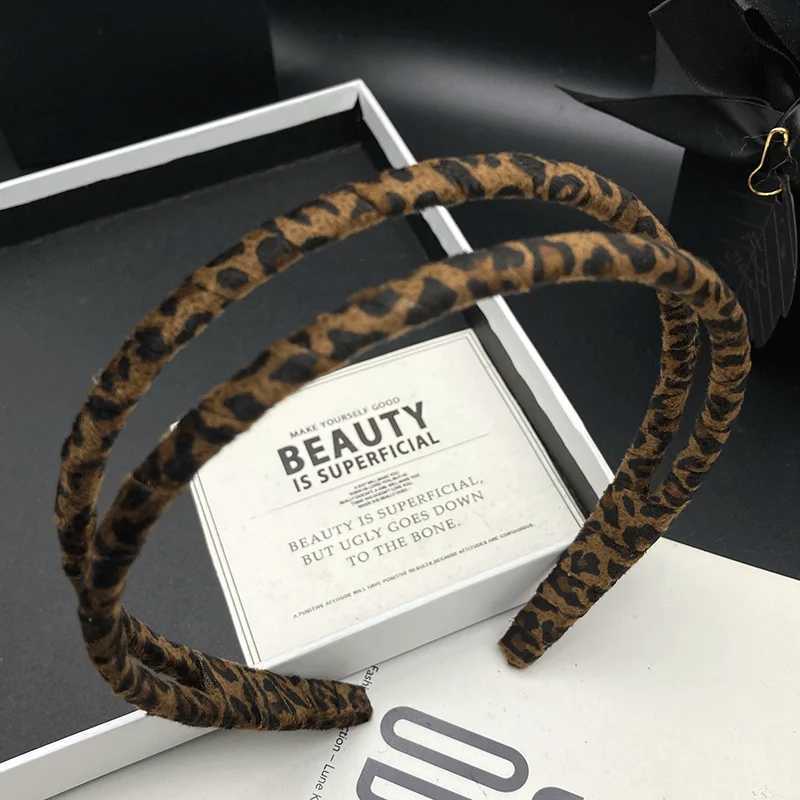 French Ins leopard print hair clip womens new style simple narrow edge hair tie headband pressed hair wash headband H260319