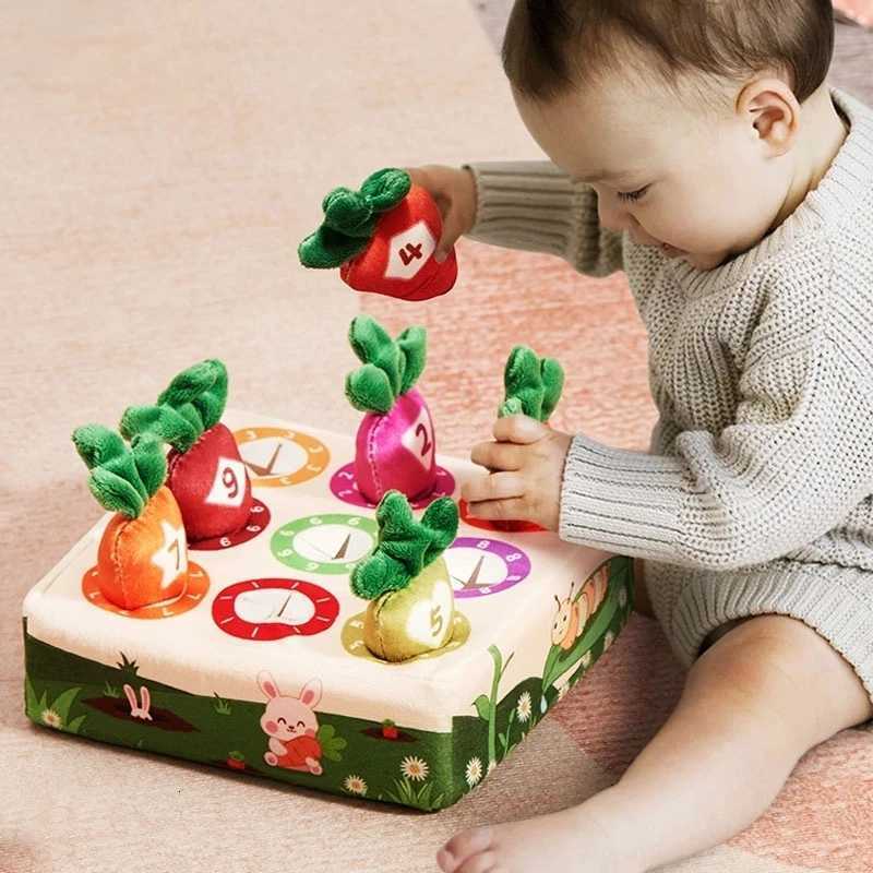 Montessori Toys Pull Carrot Plush Sensory Toys for Babies Development Game Matching Puzzle Educational Toys for Children Y260319