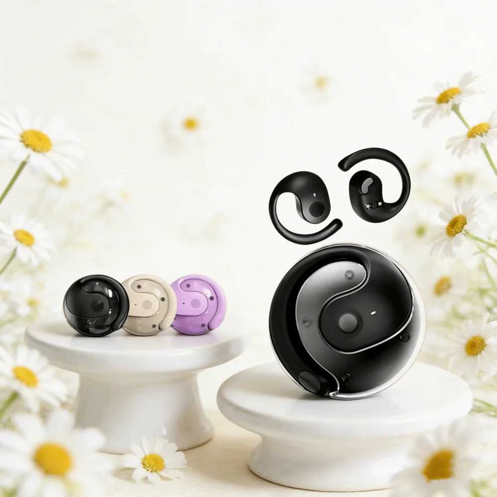 Wireless Headphones Comfortable Ear Hook Touch Control Earbuds with Mic Wireless Bluetooth Headset Phone Earphones Game D260319