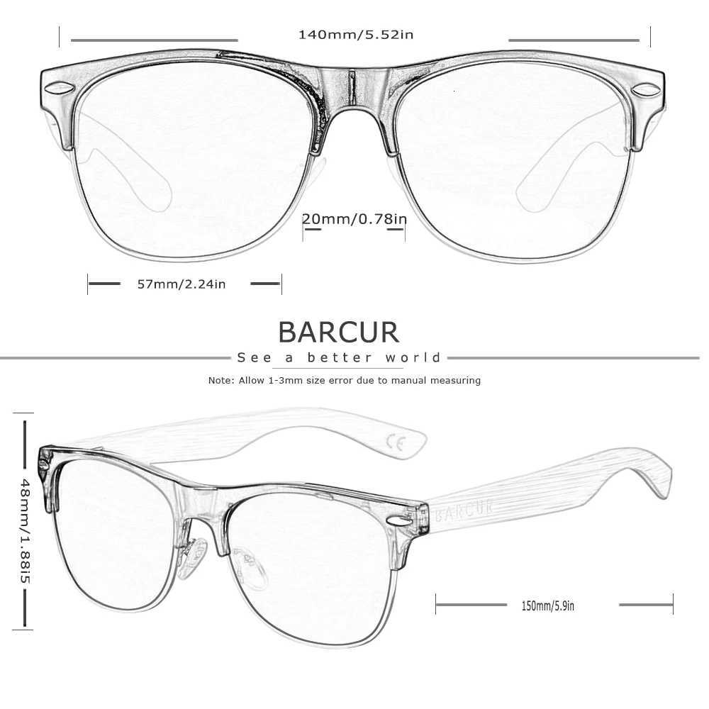 BARCUR Polarized Ebony Black Sunglasses Zebra Natural Wooden Sun glasses for Men Driving Fishing Women Eyewear Accessory Oculos H260319 - view 3