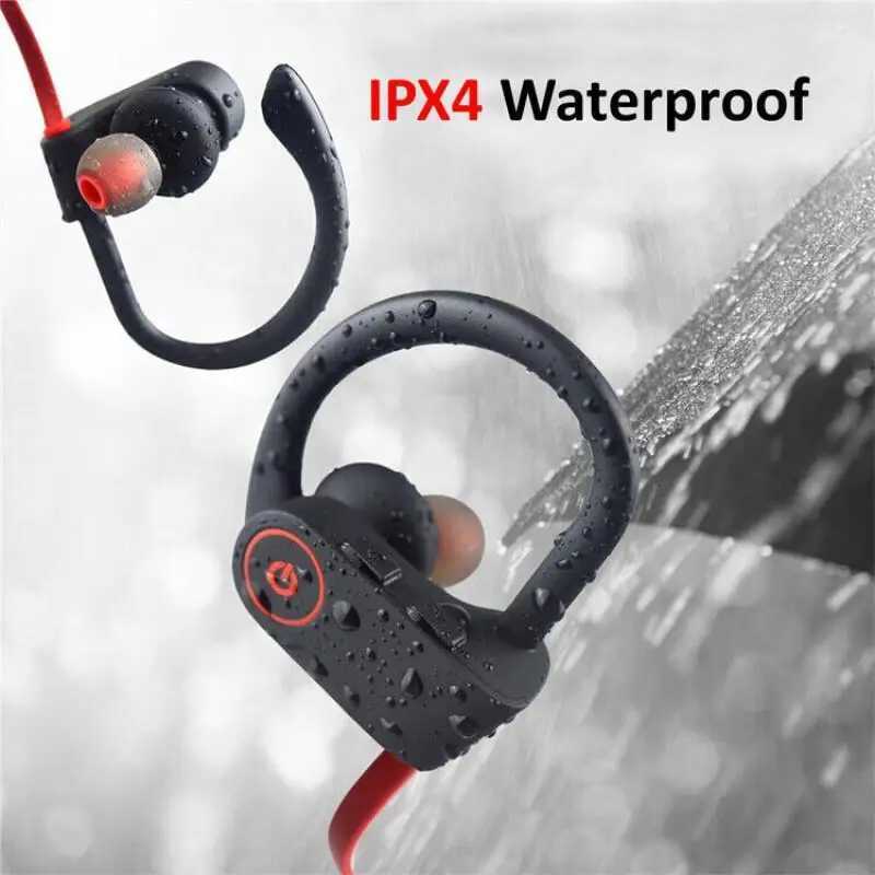 New Wireless Earphone Bluetooth 50 Waterproof Sports Headset Earplugs Sound Magnetic Neckband Headset Sports Ear-hook Headphone D260319