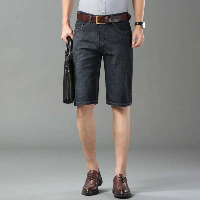 Summer Shorts Jeans Men Denim Pants Stretch Black Fashion Design Mens Jeans Slim Straight Male Short Jeans M260319