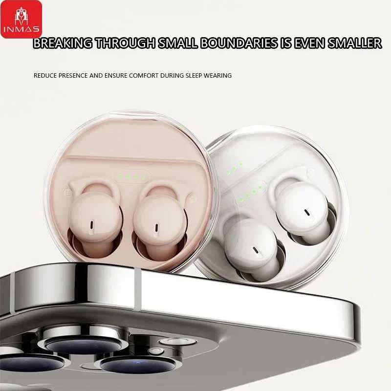 INMAS Q26 ENC Mini Portable Wireless Headsets Bluetooth In-Ear Earphone Noise Reduction Earbud Invisible Sleep Headphones HD Mic D260319