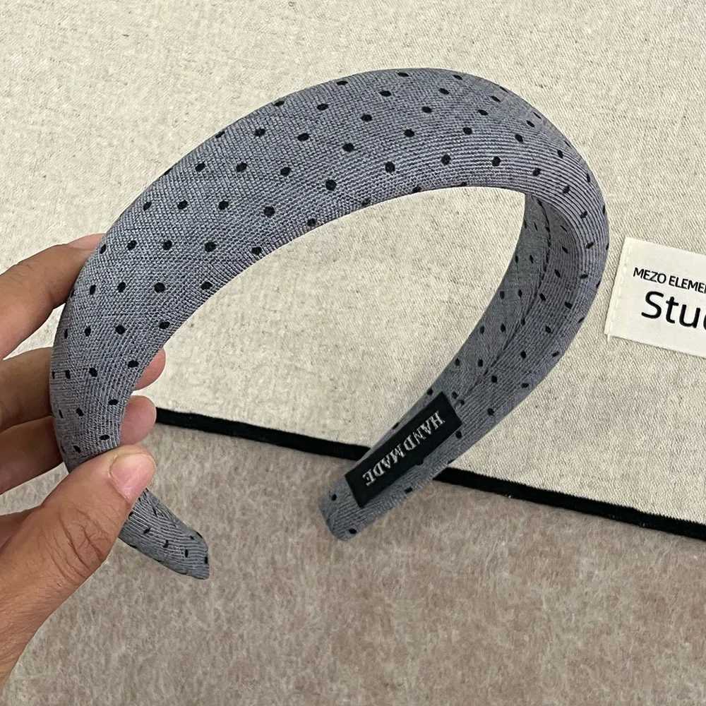 Korean Style Fashion Padded Hairband Simple Plaid Dot Headband Elegant Cotton and Linen Hair Hoop Quality Women Hair Accessories H260319