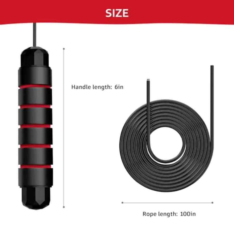 Jump Rope for Fitness Adjustable Speed Jump Rope with Ball Bearings Tangle-Free Skipping Rope for Women Men Durable Steel Cable M260319