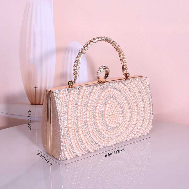 Fashion Dinner Clutch Bag Women Shinying Bling Rhinestone Evening Bag Luxury Pearl Diamonds Buckle Handbag Wedding Party Pouch W260319 - view 7