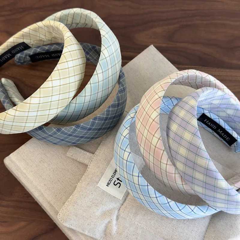 Cloth Plaid Sweet Headband Womens Korean Fashion Fresh Hair Band Outdoor Hair Accessories H260319