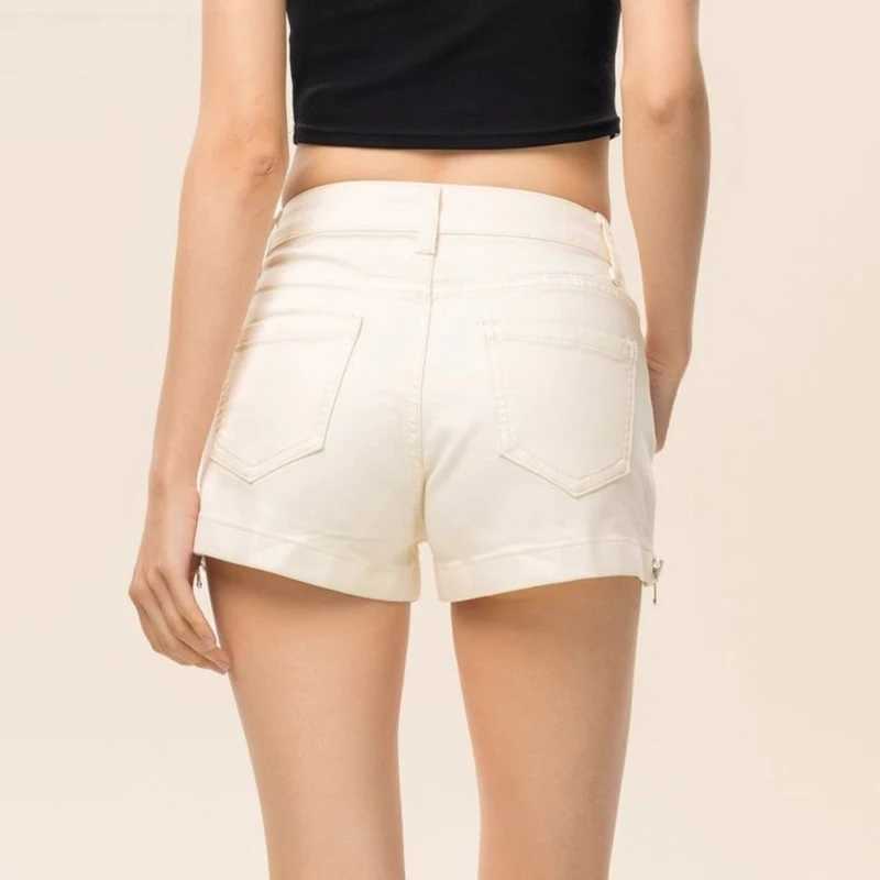 Summer Girls Fashion Low Waist Hot Shorts Women Slim Fit Thin White Denim Pants Hot Sale Lady Classic Korean Short Jeans M260319