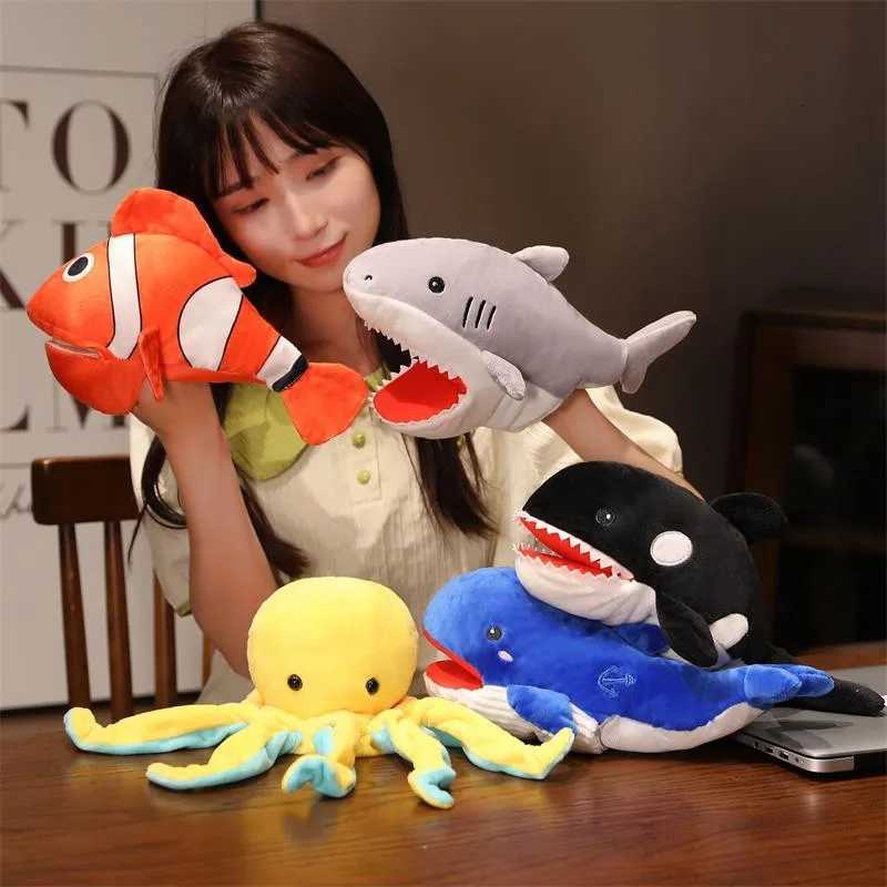Stuffed Plush Animals Toys Hand Finger Story Puppet Kaii Dolls Educational Toys Octopus Penguin Clown Fish Birthday GiftsXJ260319