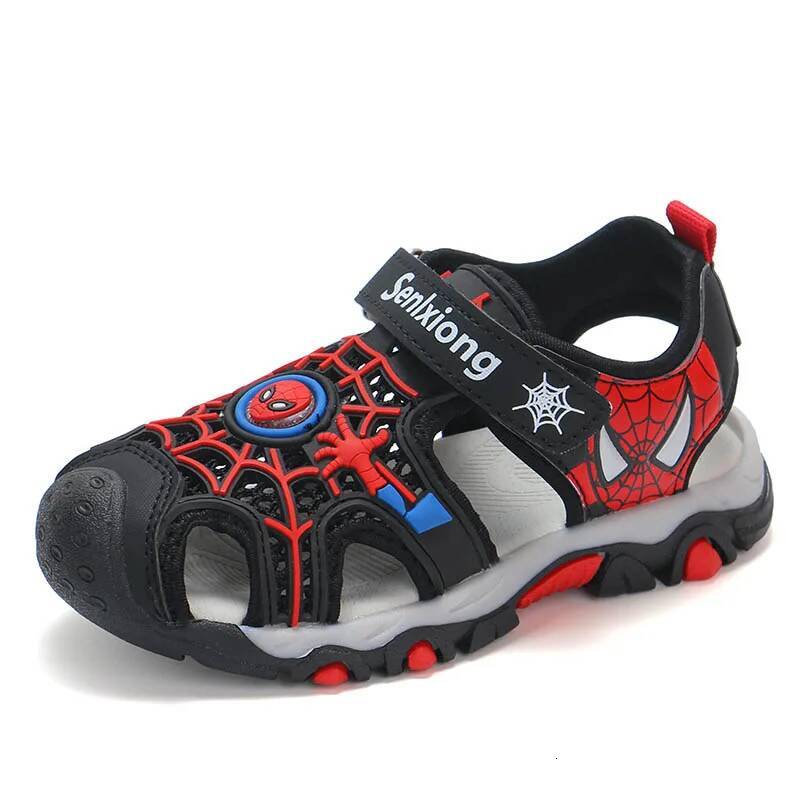 Designer Disney Summer Kids Boys Sandals Girls Cartoon Spider Man Student Closed Toe Orthopedic Non Slip Children Sport Pu Leather Beach Shoes Luxury