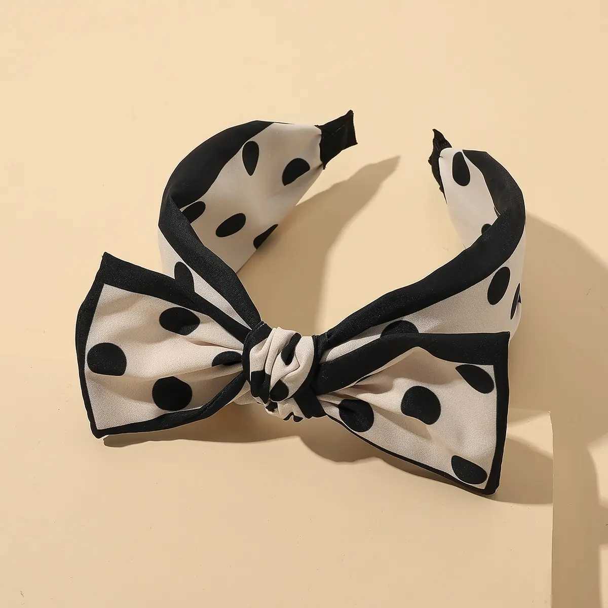 Black Polka Dot Bow Headbands Vintage French Hairbands Retro Party Costume Fashion Hair Accessories for Women And Girls H260319