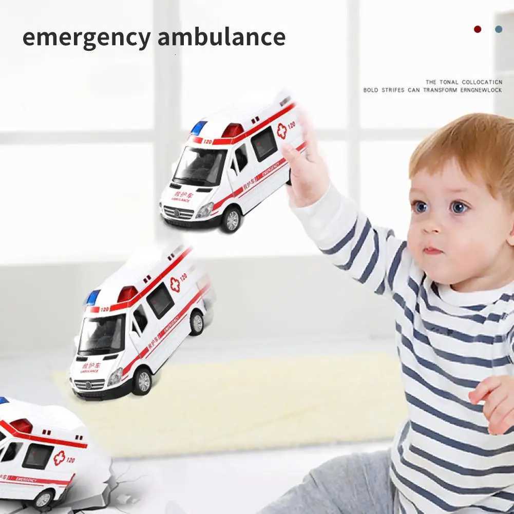 Childrens Inertia Pull Back Car Toy Simulation Ambulance Model Car Toys Collection Gifts Toys for Boys Birthdays Gifts Y260319