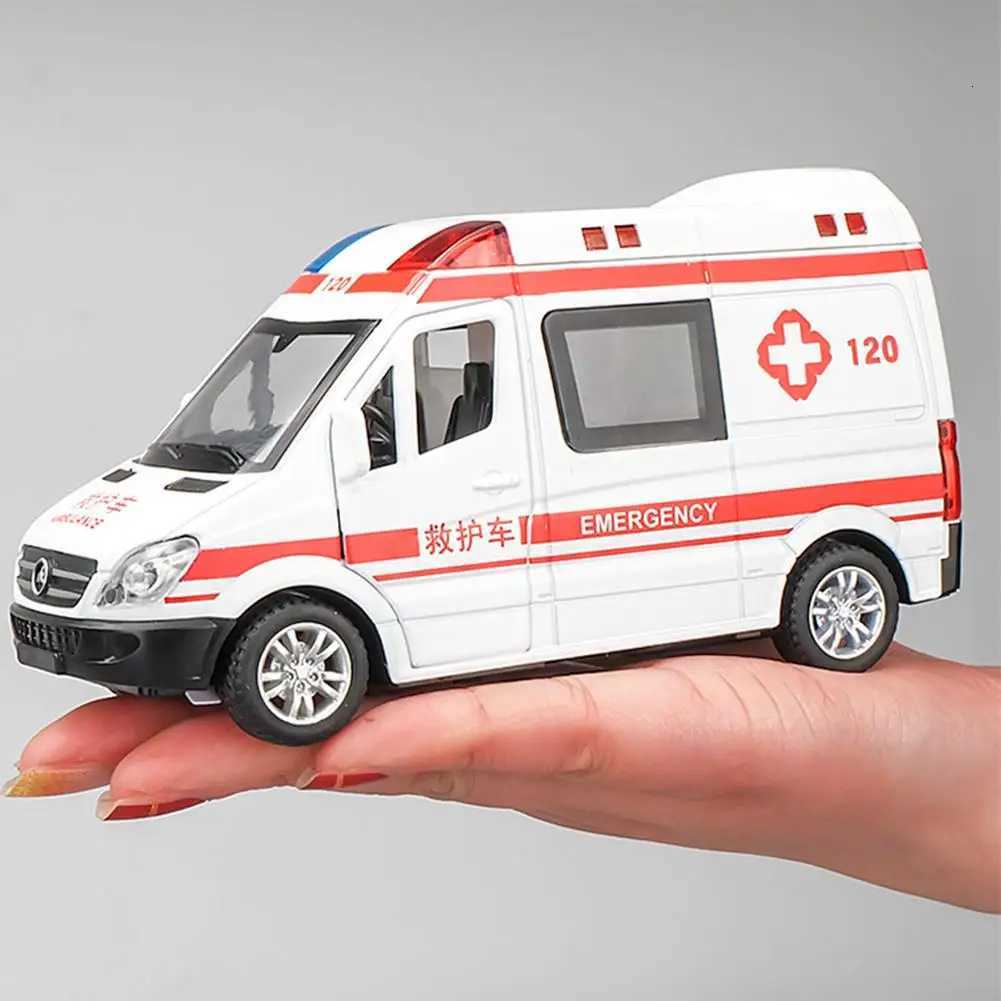 Childrens Inertia Pull Back Car Toy Simulation Ambulance Model Car Toys Collection Gifts Toys for Boys Birthdays Gifts Y260319