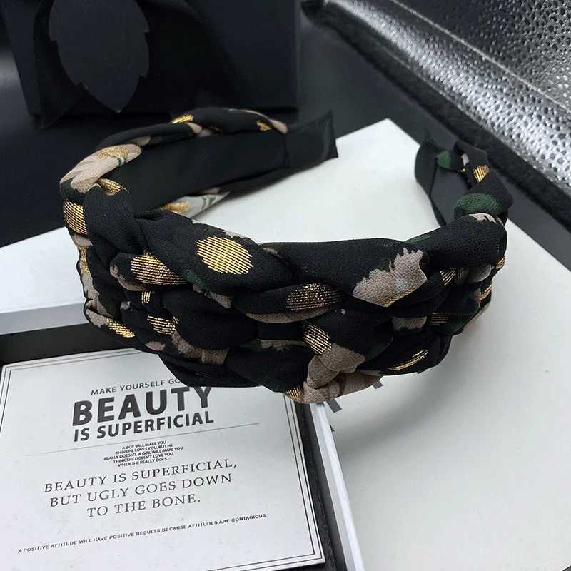 Vintage hand-woven hairband elegant and fashionable trendy and versatile headband high crown pressure hair accessory H260319