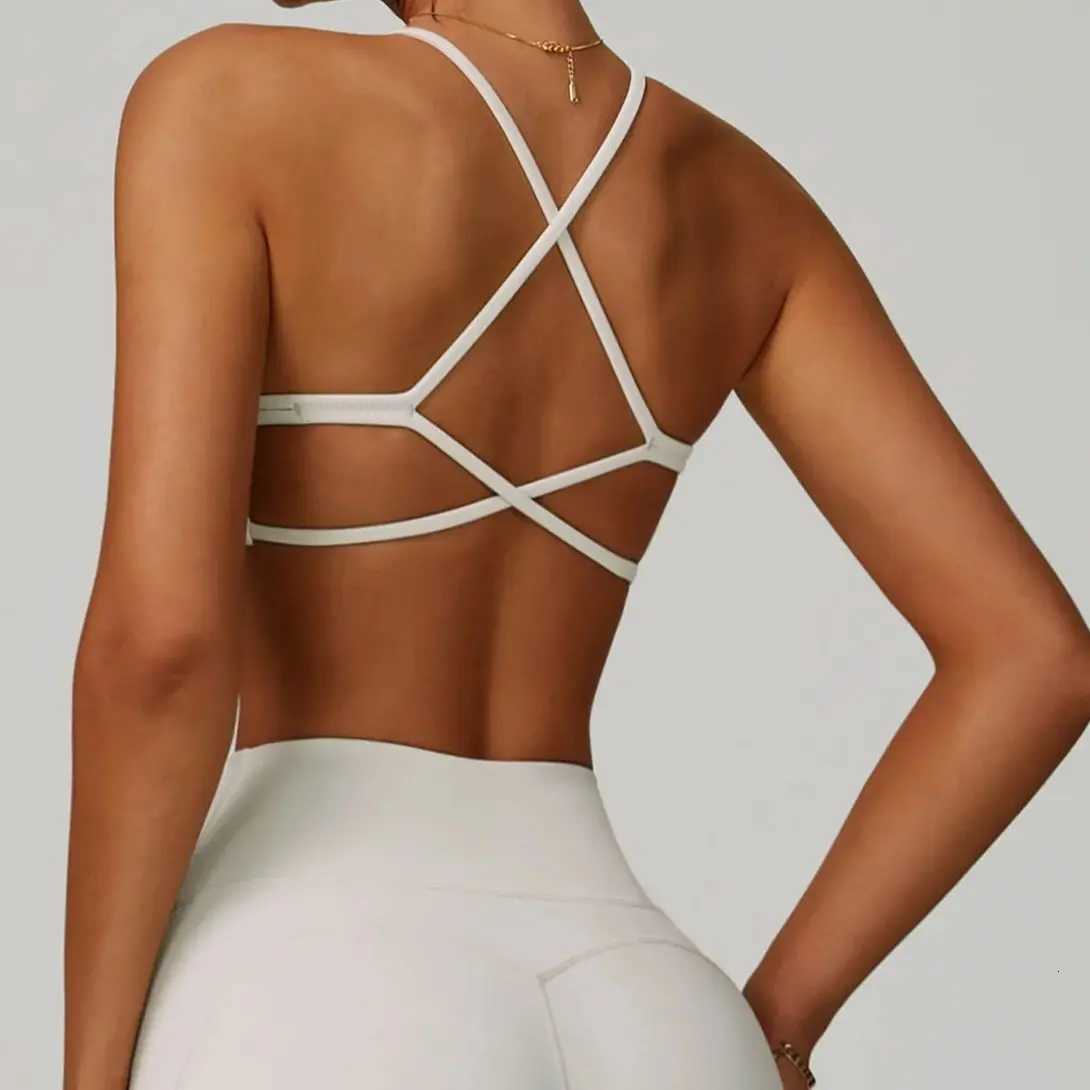 Solid Color U-Shaped Cross Back Women Fitness Sports Bra Top Gym Yoga Athletic Tight Workout Push-up Quick Drying Women Yoga bra Z20260319