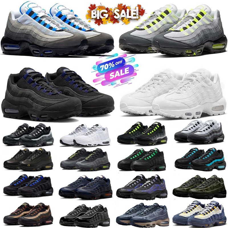 95 95s Designer Running Shoes Mens Trainers Triple Black White Grey Fog Stash Neon Pink foam Men Women Outdoor Sneakers 40-46