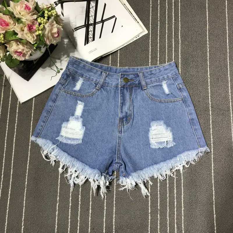 Sexy Hollow Out Denim Shorts Fashion Women RETRO A-Line Loose High Waist Hot Y2K Short Pants Casual Streetwear Trousers M260319