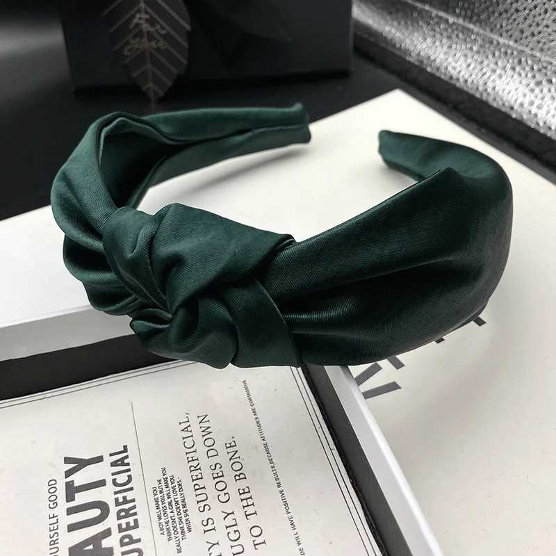 Luxury Dark Green Velvet Hair Clip Headband for Women High-End High Crown Hair Tie Headwear Pressed Hair Wash Band H260319