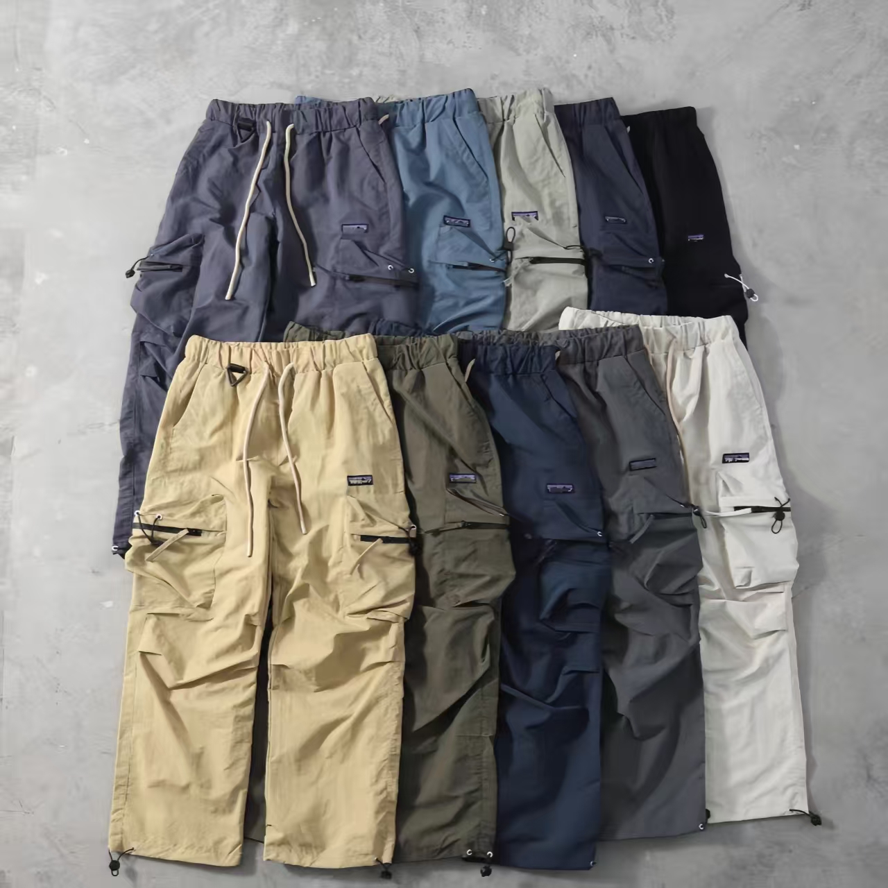 Outdoor Functional Assault Pants Waterproof Breathable Drawstring Pleated Paratrooper Pants Casual Long Pants for Men and Women long pants American-style