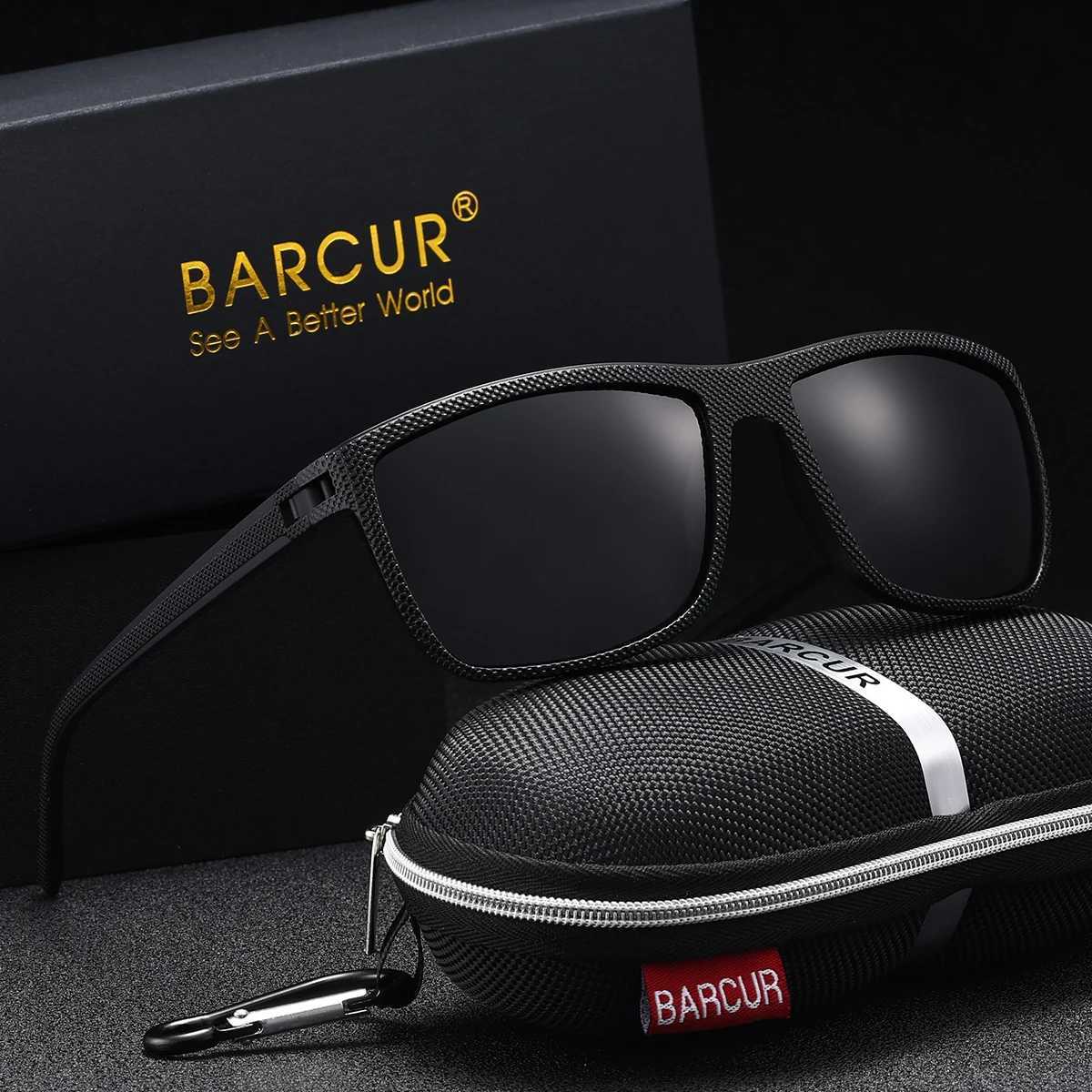 BARCUR Brand Classic Men Sunglasses Comfort Durable PC Rectangular Frame TAC Lens Versatile Age Polarized Sunglasses H260319 - view 5