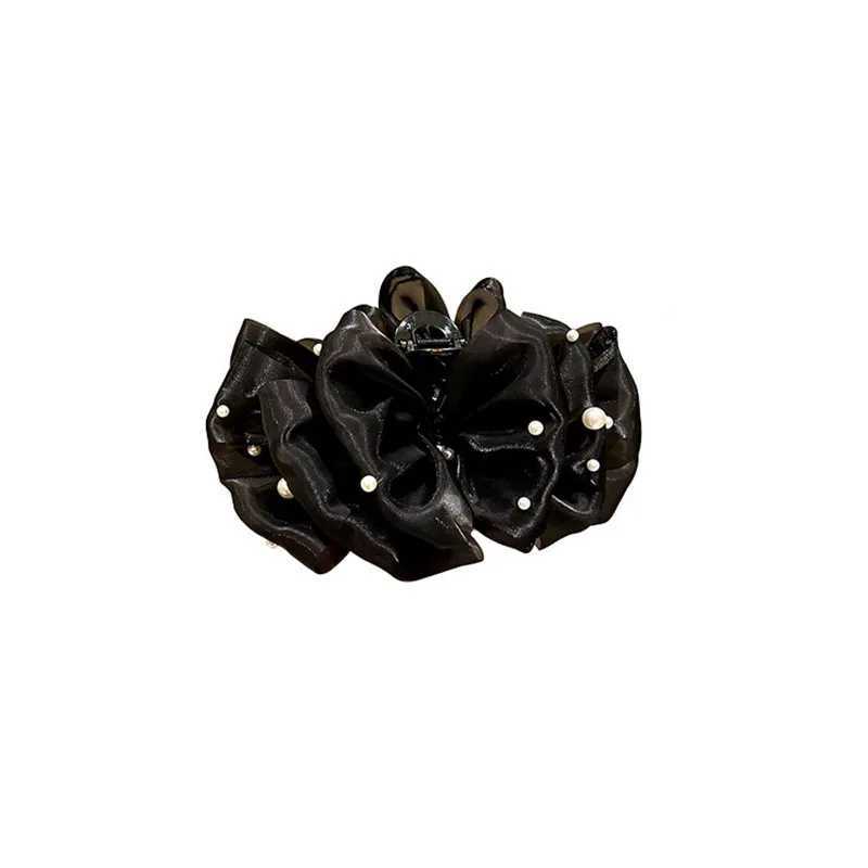 VANIKA Summer Sweet Pearls Big Bow Hair Claw Clips for Women Solid colours Elegant Bowknot Ponytail clip Headdress Accessories H260319