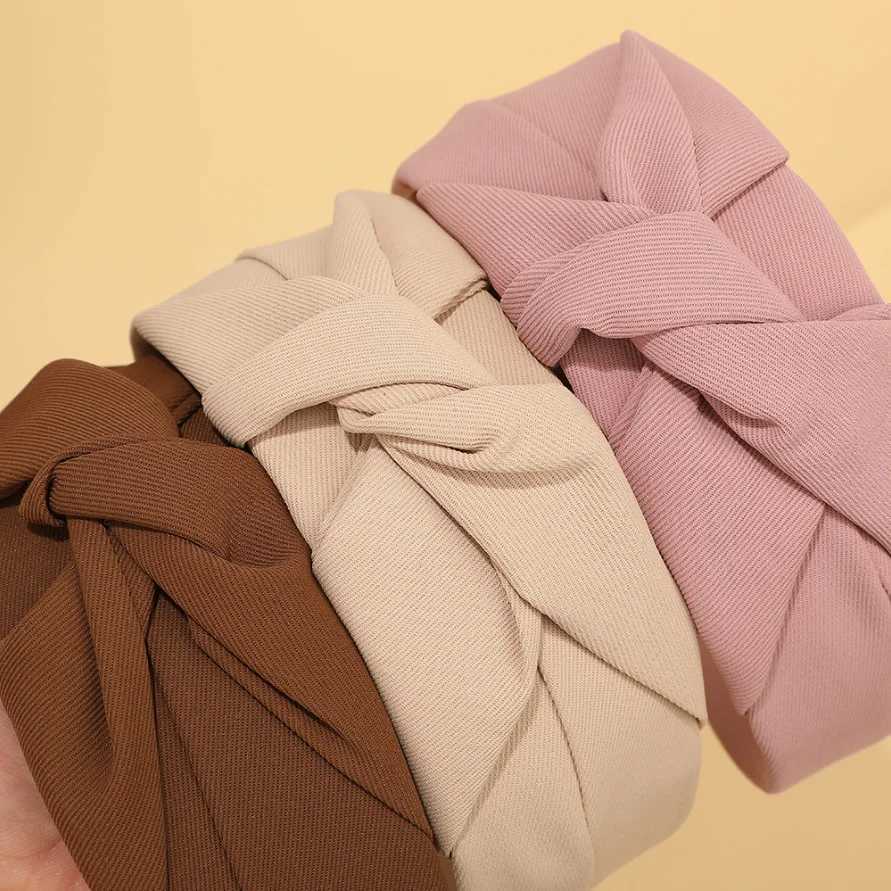 New Knotted Headbands for Women Headdress Girls Vintage Hair Bands Cloth Wide Hairband Soft Hair Hoop Hair Accessories Headwear H260319