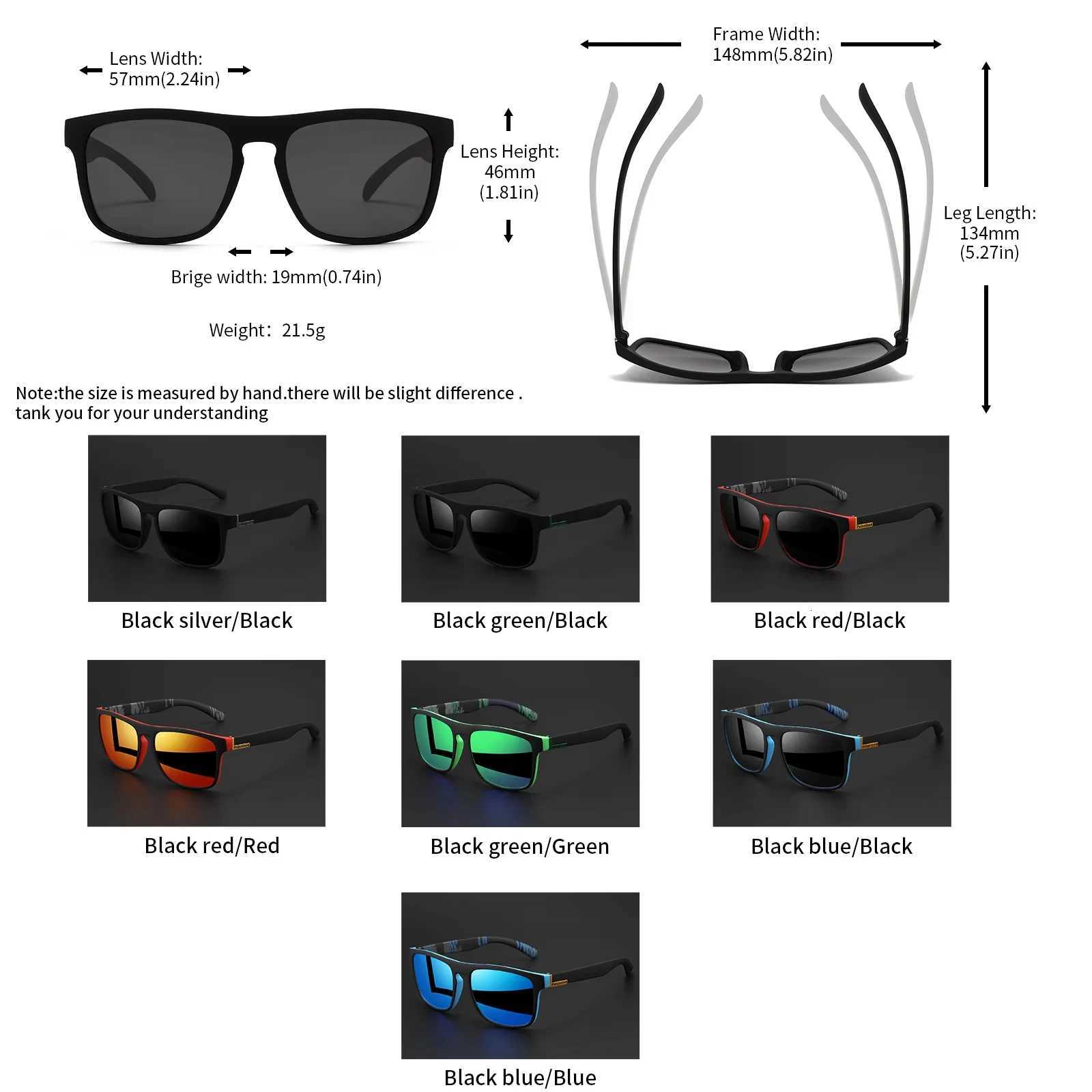 1-4PCS Men Classical Square Polarized Sports Sunglasses Lightweight PC Frame UV400 for Driving Fishing Cycling Unisex Durability H260319 - view 5