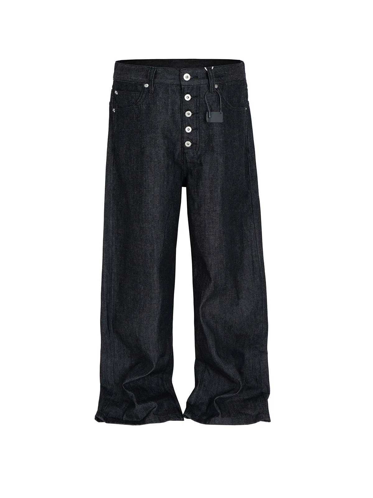 MIJKO High Street Cleanfit Drak Blue Jeans for Men and Women Straight Vintage Casual Denim Trousers ZJ089 M260319