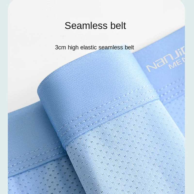 Men Boxers Mens Underwear 3A Antibacterial Underpants Ice Silk Men Boxer Shorts Breathable Elastic Male Panties Plus Size L-6XL D260319