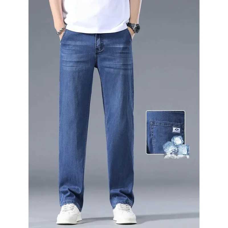 Lyocell Business Jeans Mens Spring Thin Casual Straight Fashion Loose Brand Pants Comfortable Male Denim Trousers Versatile M260319