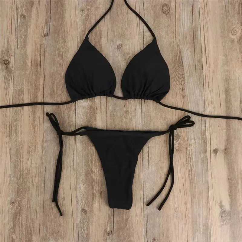 Summer Swimsuit Women Sexy Bikini Set Push-up Padded Bra Thong Two Pieces Swimwear Beachwear Bathing Suit female sexy swimsuitsT260318