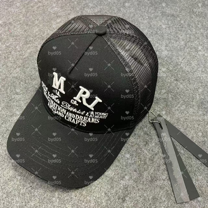 Baseball Caps Summer Breathable Mesh Back Hats Embroidered Casual Letter Designer Basketball Cap Men Women Fashion Adjustable Street Hip-Hop Hat Black Cap