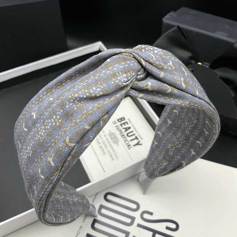 New temperament gray fabric hair clip womens simple adult shopping headband wide edge pressed hair face wash headband H260319