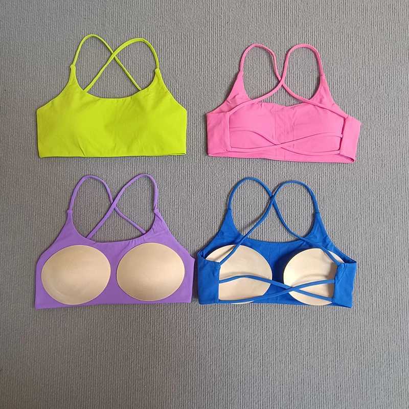 Sexy Yoga Sport Bra Cross Back Hollow Women Top Tight Gym Yoga underwear Athletic Workout With Chest Pad Sports Tank Top Z20260319