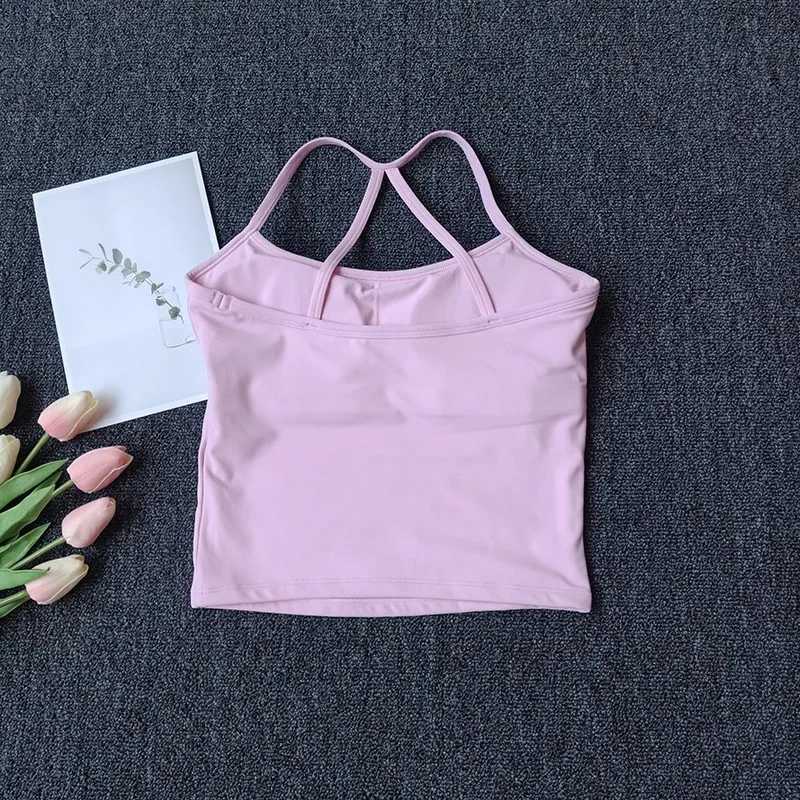 Womens Cross Back Push-Up Yoga Sports Bra Comfortable Gym Tank Top Workout Fitness Vest Naked Feeling Gym Bra Fitness Wear Z20260319
