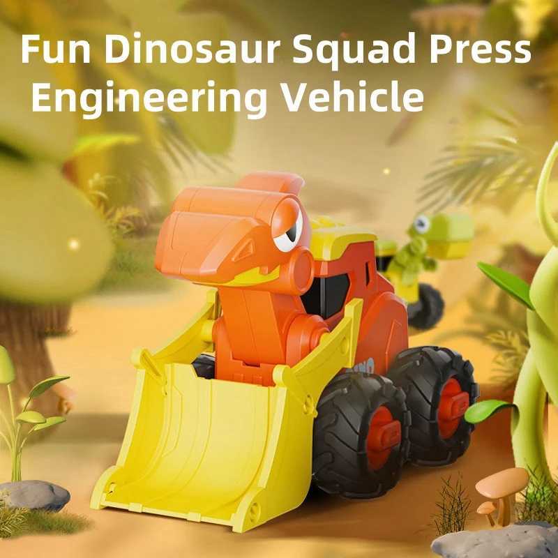 Childrens Dinosaur Press Toy Engineering Car Inertial Walking Power Returning Car Baby Puzzle Boy Toy Car Y260319