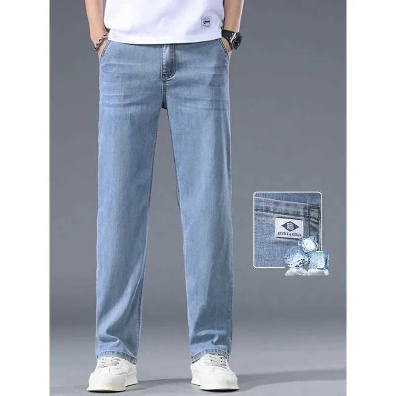 Lyocell Business Jeans Mens Spring Thin Casual Straight Fashion Loose Brand Pants Comfortable Male Denim Trousers Versatile M260319