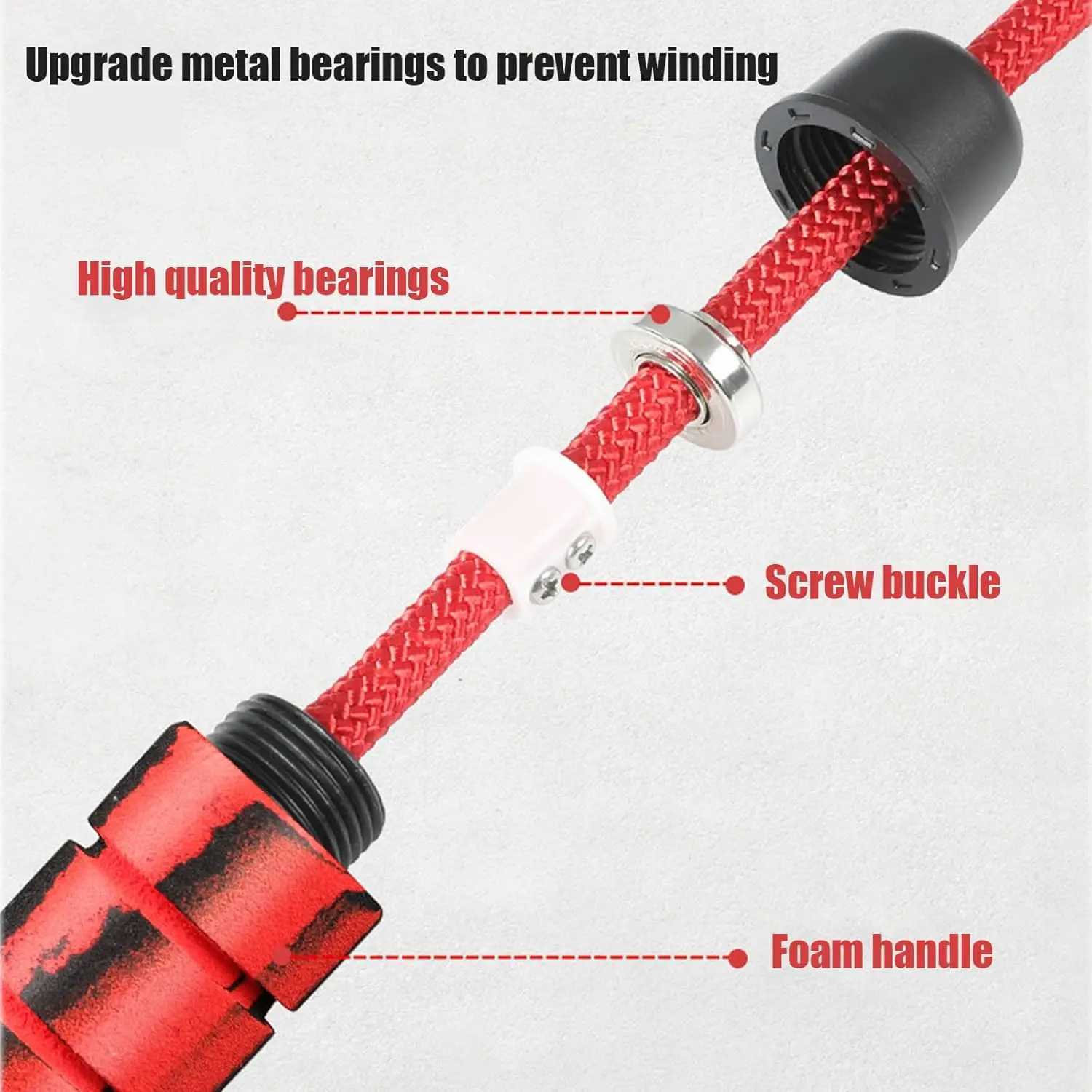 16ft Adjustable Jump Rope for Kids and Adults Double Dutch Team Skipping with Durable Nylon Core 360 Rotation M260319