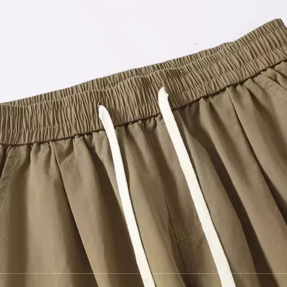 Khaki Nanamica Easy Cargo Pant Minimalist Fashion Style Loose Retro Multi Pocket High Quality Mens Pants 240807