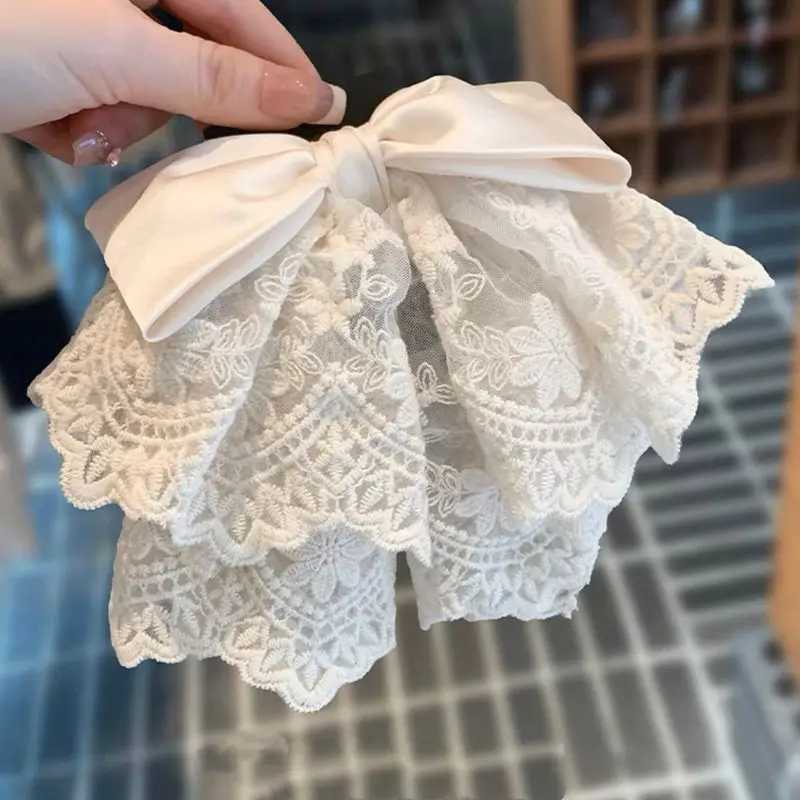 1pc French Romantic Lace Bow Ponytail Clip Stylish Style Small Grip Clip Hairpin Hair Accessories Headwear H260319