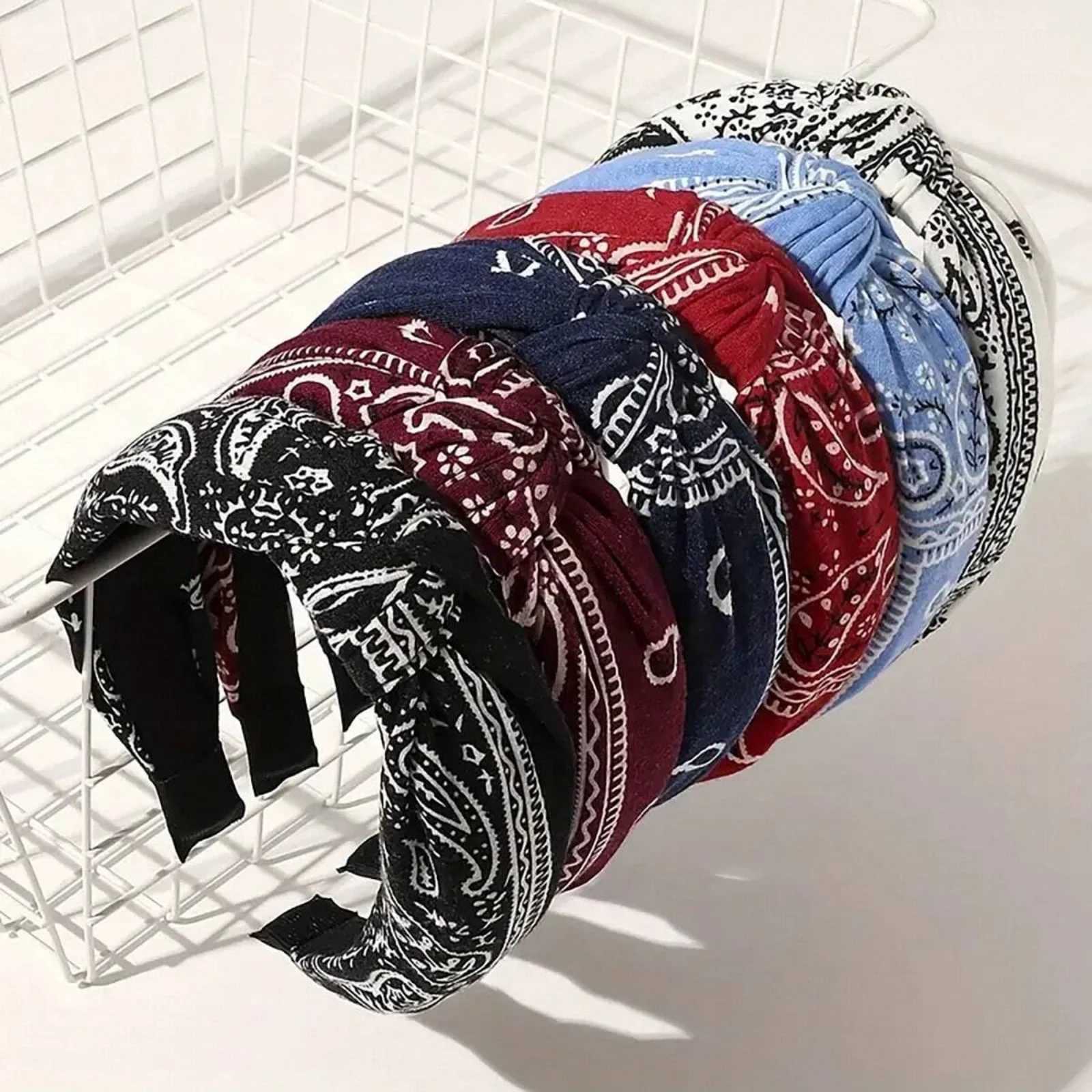 1pc Womens Vintage Bohemian Paisley Floral Hair Bands Elegant Fabric Decorative Headbands Casual Hundred Decoration H260319