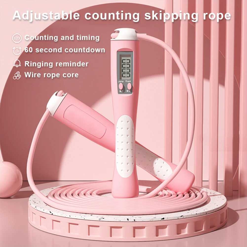 Fitness for fat burning, height growth, jumping, slimming. Adult electronic counter. Steel wire jump rope M260319